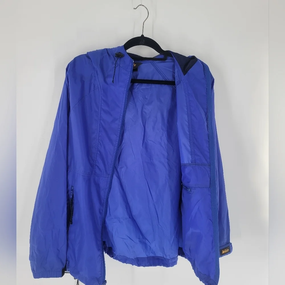 REI Nylon Windbreaker Jacket Men Size S Blue‎ Full Zip